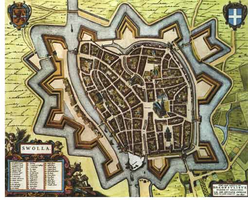 Old city map of Zwolle