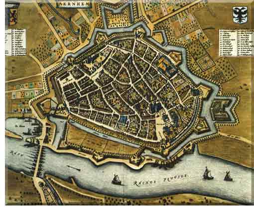 Old city map of Arnhem