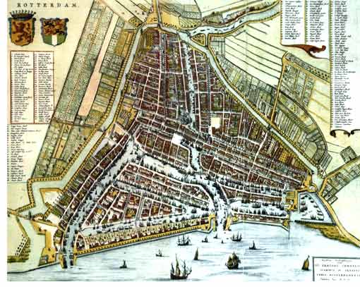 Old city map of Rotterdam