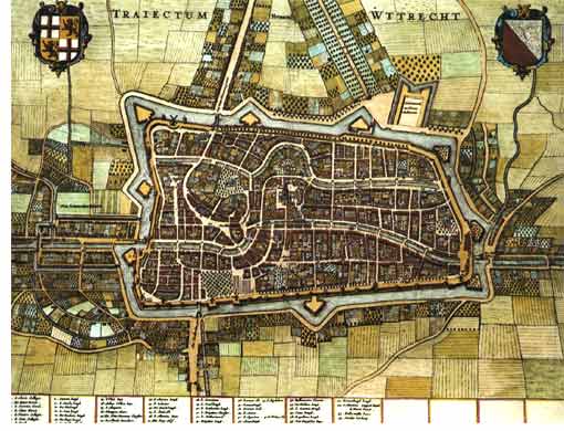 Old city map of Utrecht