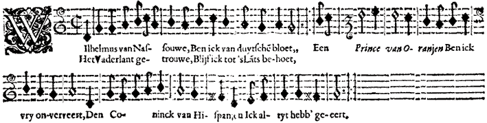 Wilhelmus - Dutch national anthem - stanza 1